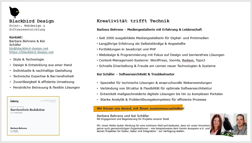 Kurzprofil Blackbird GmbH