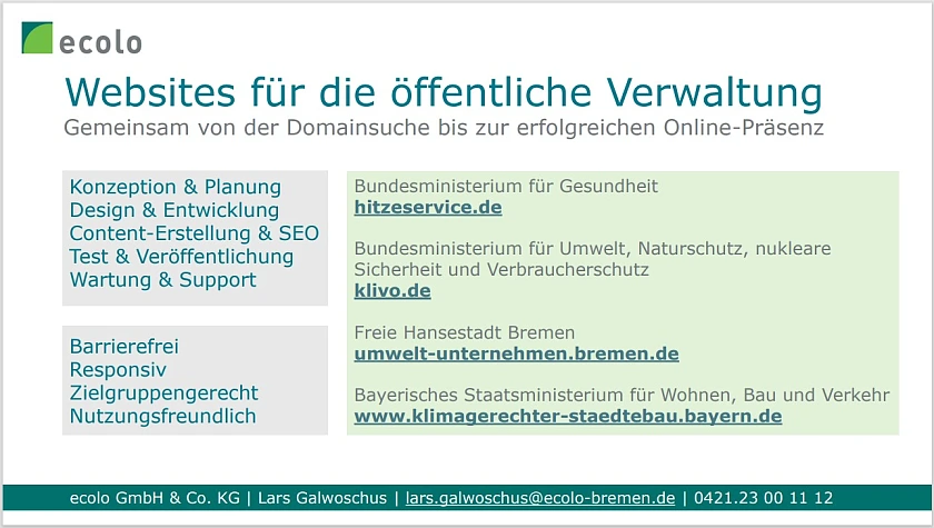 Kurzprofil ecolo GmbH & Co. KG