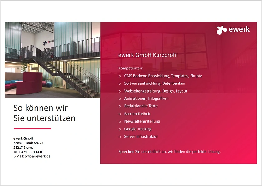 Kurzprofil ewerk GmbH