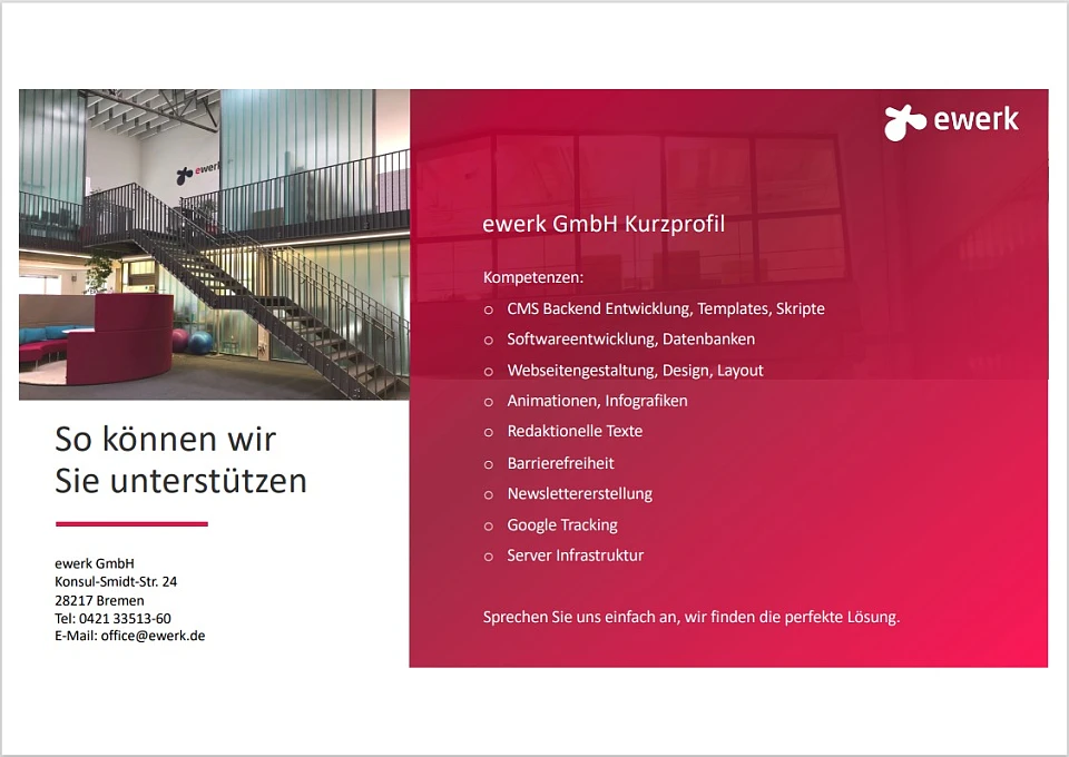 Kurzprofil ewerk GmbH