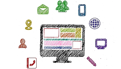 Verschiedene Wörter im Bereich CMS